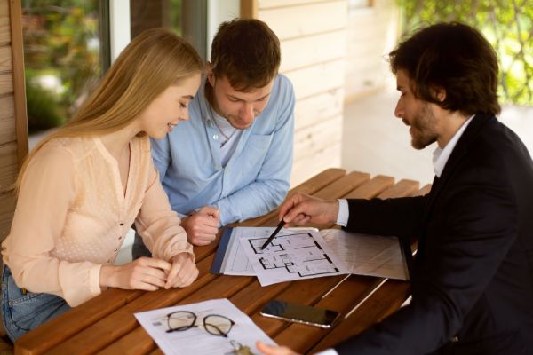 a couple discussing the project plan