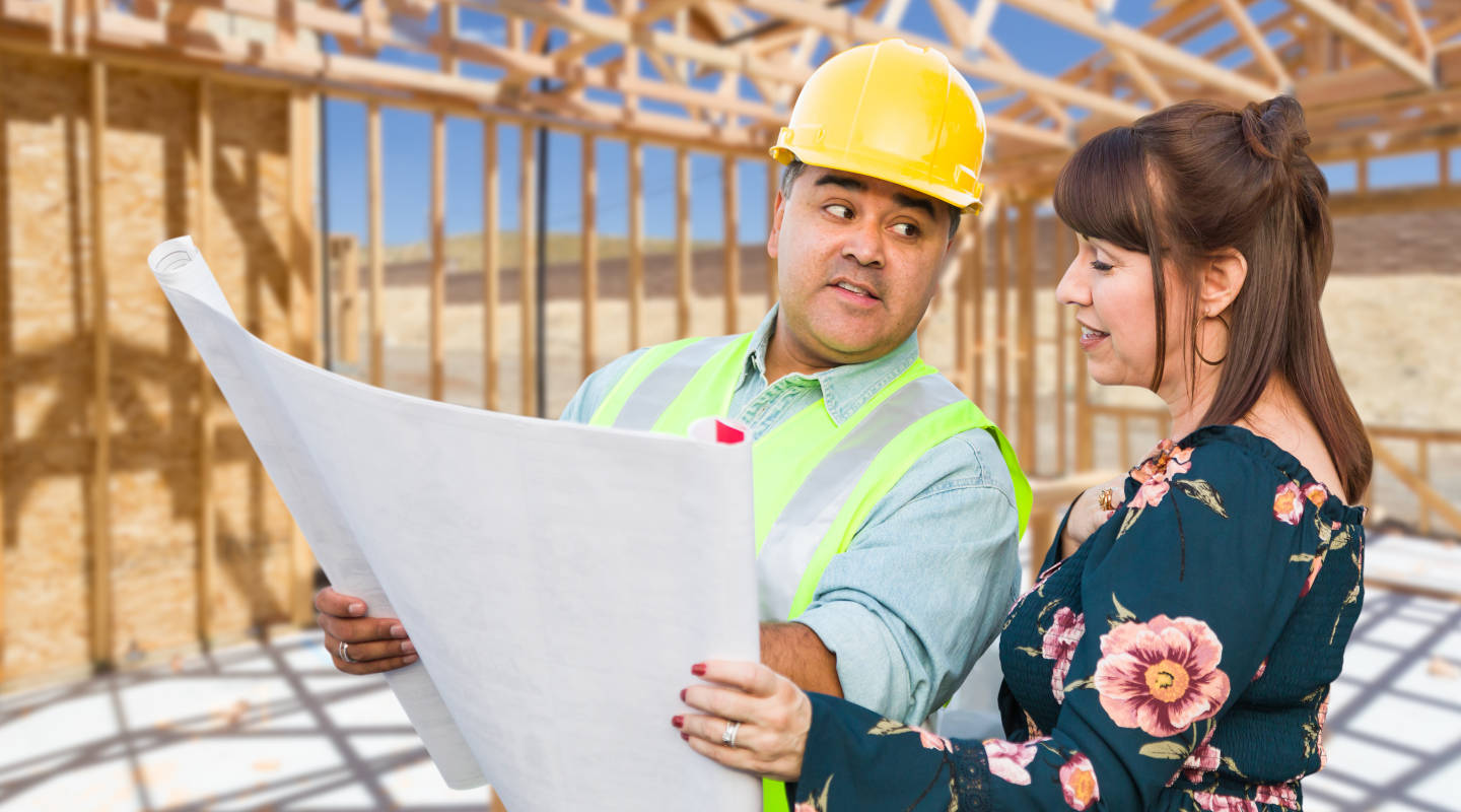 Woman questioning home builder