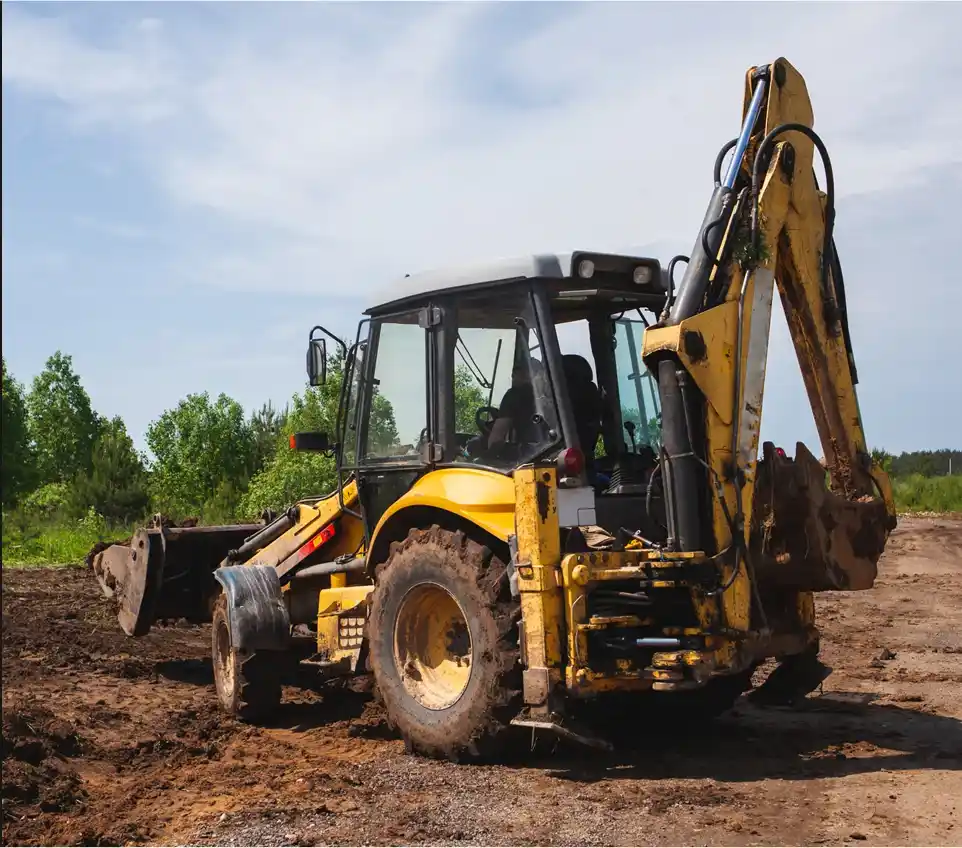 Land clearing machine truck