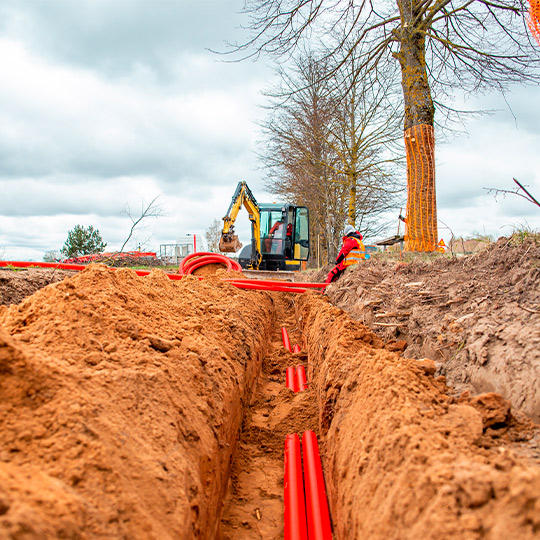 excavation on red earth