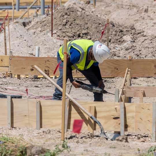 man working on commercial construction